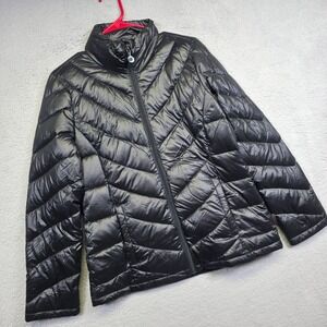Calvin Klein Puffer Jacket Womens S Black Down Insulated‎ Packable Lightweight